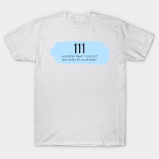 111 Angel Number blue T-Shirt